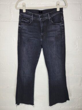 Mother Women's Size 30 Jeans The Weekender Fray Deep End Raw Hem Black